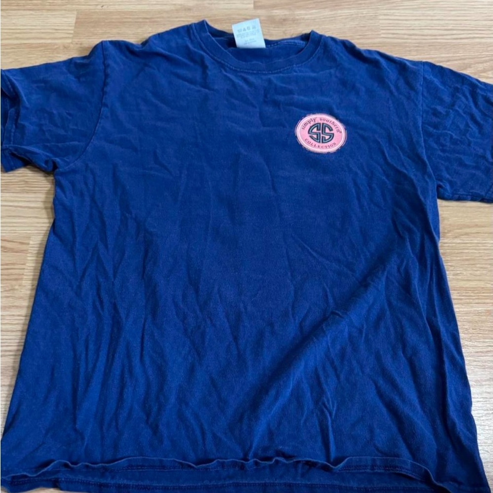 Simply Southern Blue and Pink Short Sleeve Tee